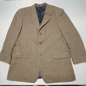 Fiori Wool‎ Blazer Mens 42R Brown Houndstooth Sport Coat Dayton Marshall Fields